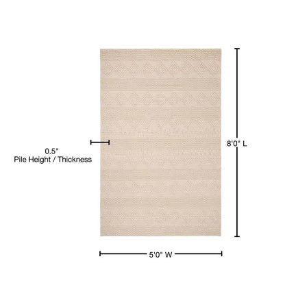 Natura Ivory 5 Ft. X 8 Ft. Striped Diamonds Area Rug