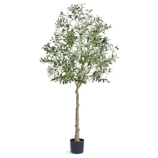 6Ft Olive Artificial Tree in Pot Greenery for Home Decor