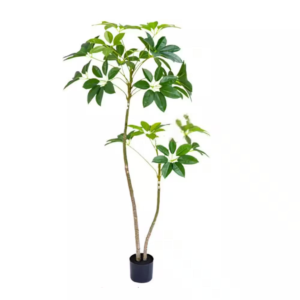 5. 2 Ft. Tall Artificial Tree ，Umbrella Fake Plants Artificial Plants with Planter, Umbrella Tree in Pot
