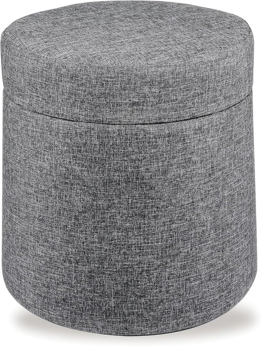 Cushioned Fabric Ottoman Hidden Storage Chest Footrest Chair, Padded Seat for Bedroom, Dorm, Loft, Living Room, Entryway, Hallway, Modern Gray, 15.6" Wobble