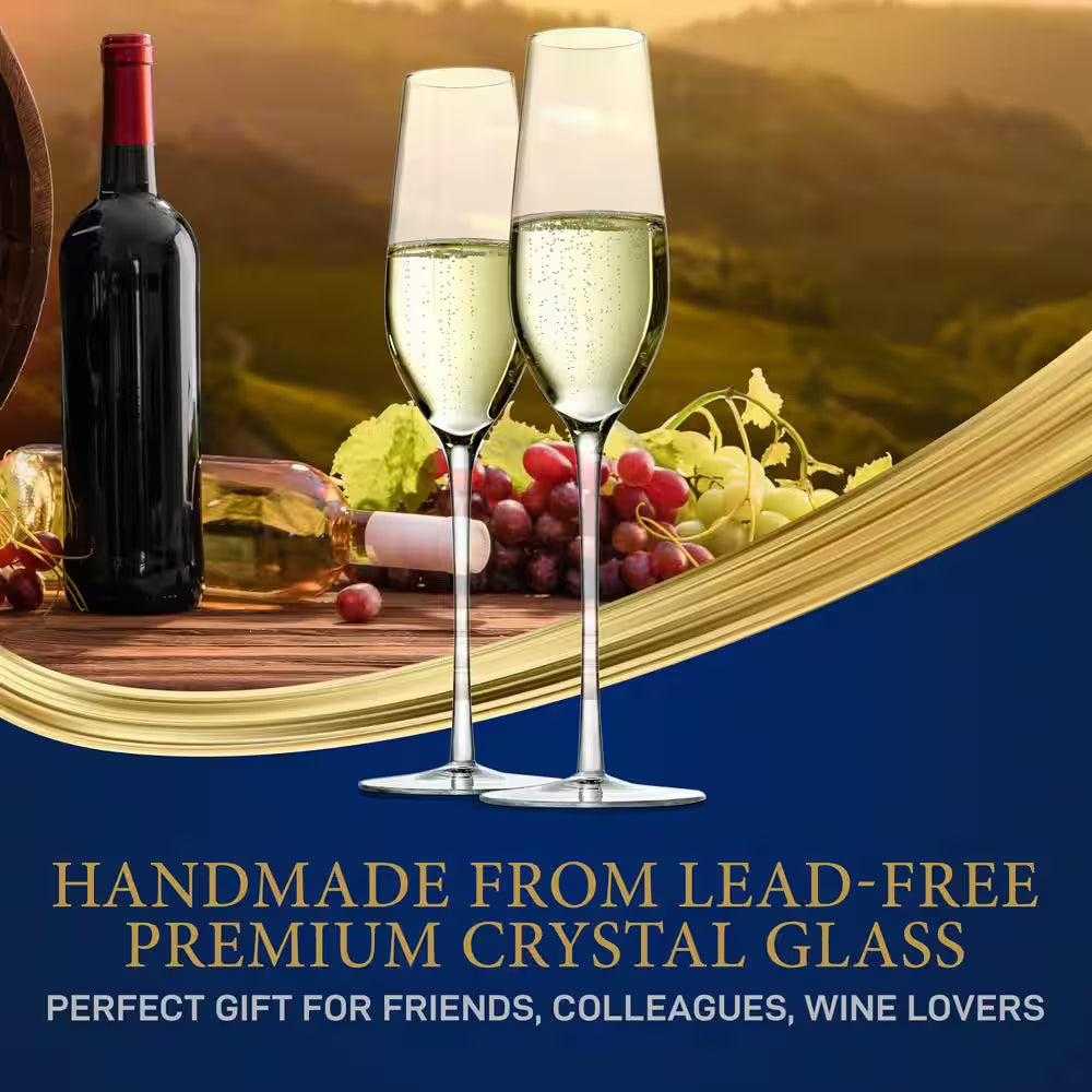 7 Oz. Traditional Crystal Wine Glass Set (Set of 2)