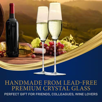 7 Oz. Traditional Crystal Wine Glass Set (Set of 2)