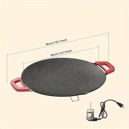 AORAN 1500W Portable Electric Korean BBQ Grill, Indoor Smokeless Grillnon-Stick Grill Pan, Adjustable Temperature Control,Nonstick Surface,Comal