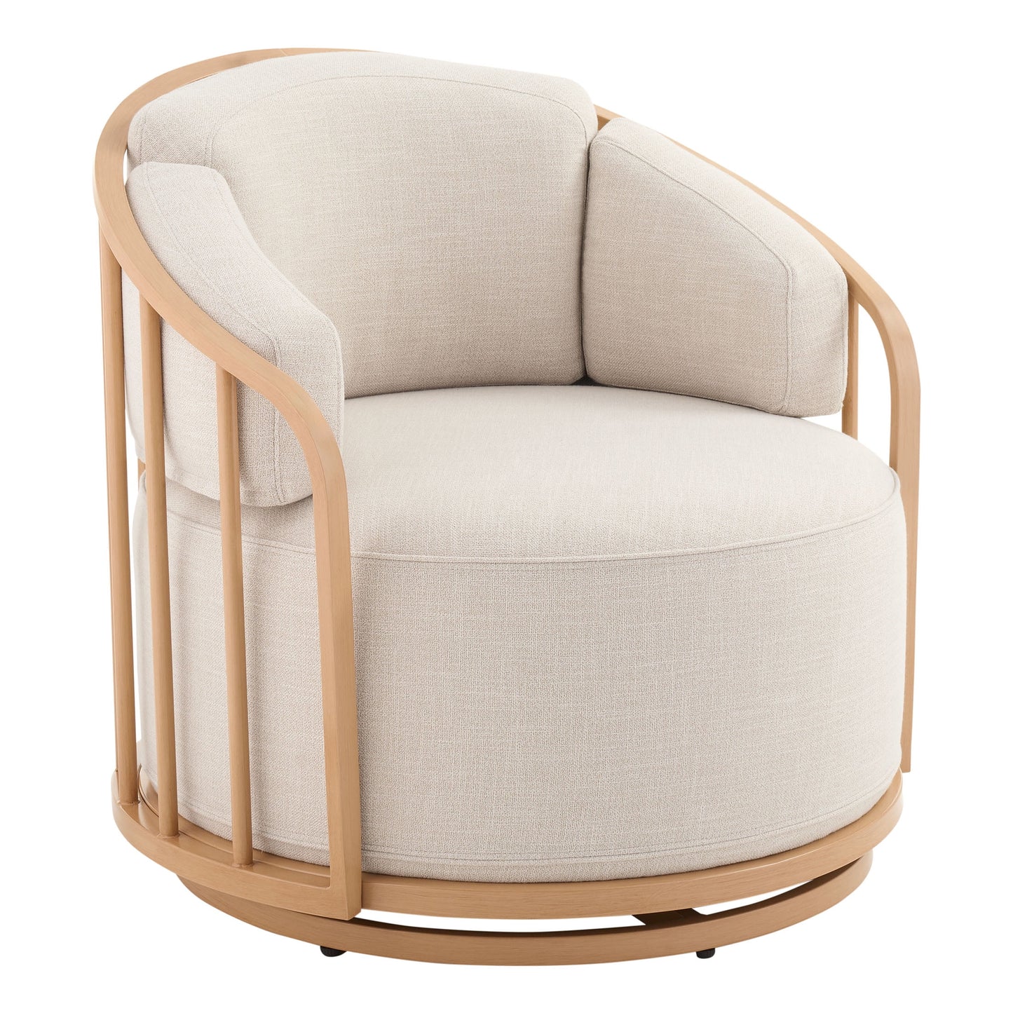Lillian Swivel Birdcage Chair, Cream Linen