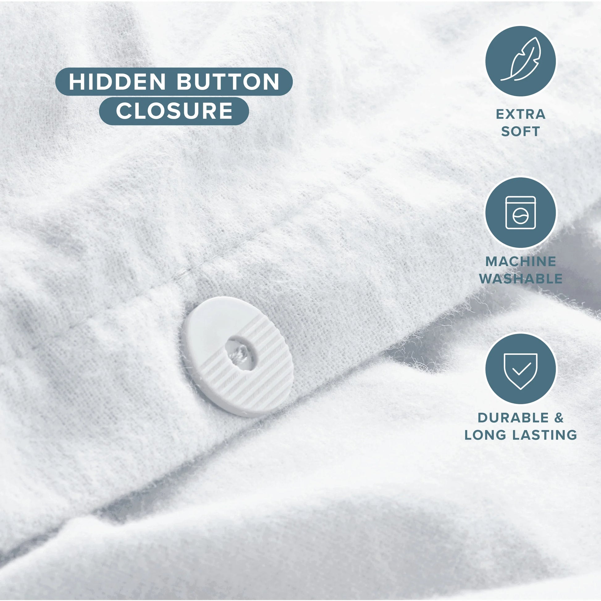 Flannel Duvet Cover Set - 100% Flannel Cotton - Double Brushed - Full/Queen, White