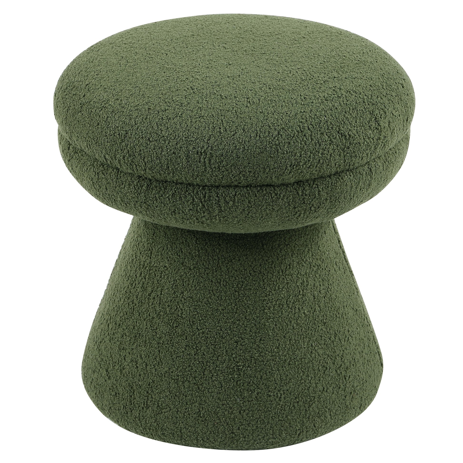 Thia Modern 17.5" Upholstered Mushroom-Shape Design Stool, Green