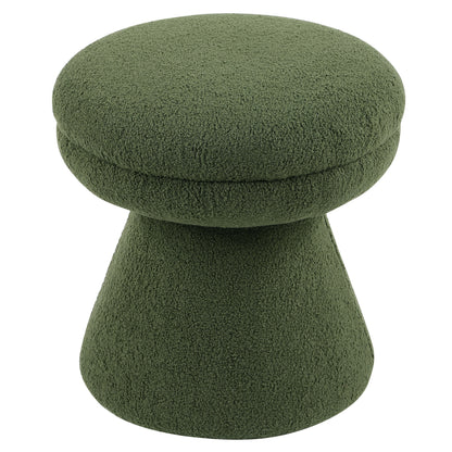 Thia Modern 17.5" Upholstered Mushroom-Shape Design Stool, Green