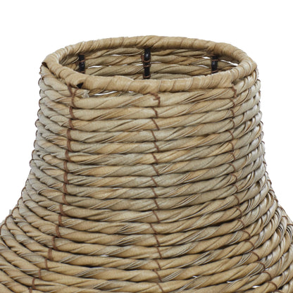 18" Handmade Tall Woven Floor Brown Faux Seagrass Vase