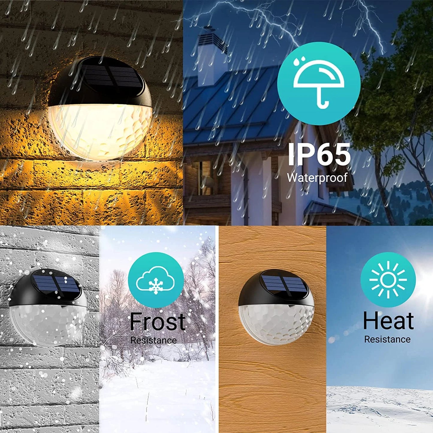 Solar Fence Lights,  4 Pack LED Solar Wall Lights Outdoor, IP65 Waterproof Solar Deck Lights for Wall Deck Post Patio Yard Stairway Path Porch, Warm White
