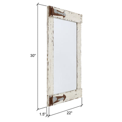 Serenad Farmhouse Wall Mirror White 30" X 22" by