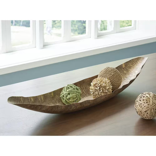 Wystenburg Gold Irregular Metal 29.75 In. Decorative Tray