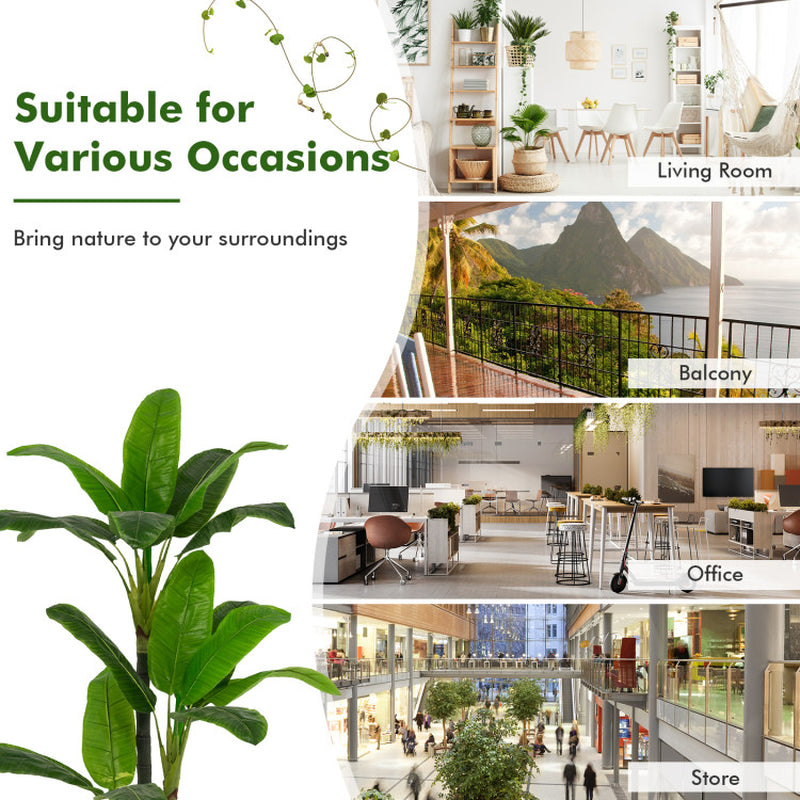 5 Feet Artificial Tree with 18 Large Leaves