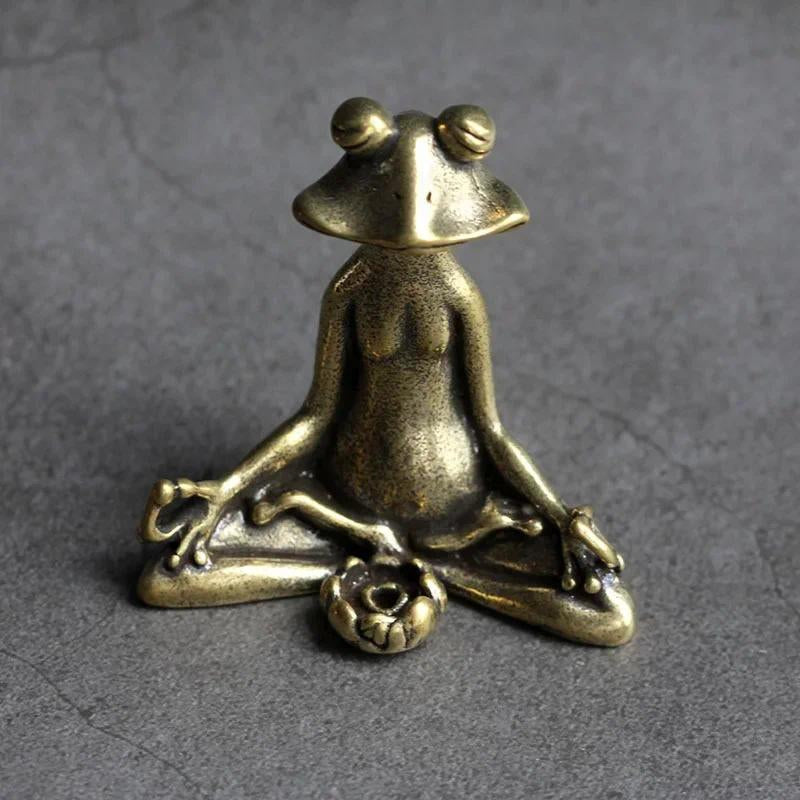 1-3 Count/Pcs Retro Copperware Incense Socket Zen Frog Ornaments Solid Pure Copper Frog Tea Pet Incense Holder Home Office Desktop Ornament Decoration Christmas Gift