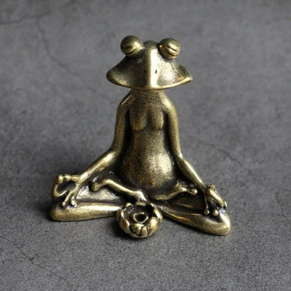1-3 Count/Pcs Retro Copperware Incense Socket Zen Frog Ornaments Solid Pure Copper Frog Tea Pet Incense Holder Home Office Desktop Ornament Decoration Christmas Gift