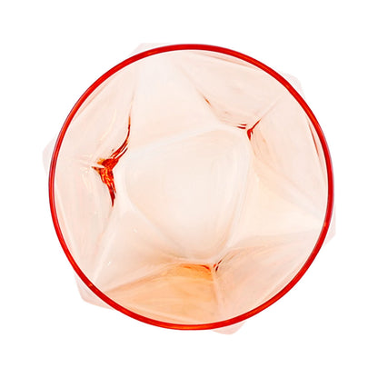 Just Feed Me by  4-Piece 15-Ounce Stemless Wine Glass Set, Peach Amber