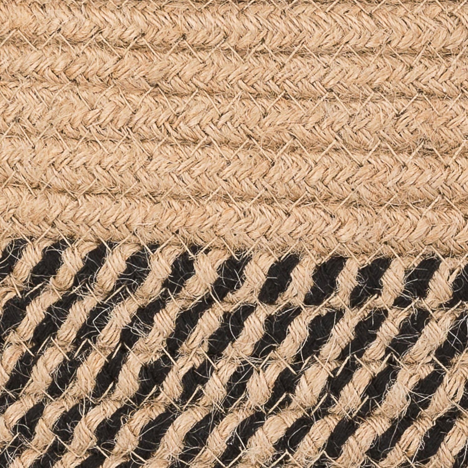 Jute Woven Wicker Floor Storage Basket with Handles, Boho Decorative Ba