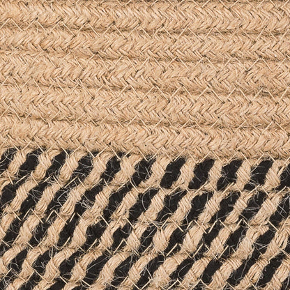 Jute Woven Wicker Floor Storage Basket with Handles, Boho Decorative Ba