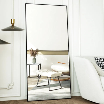 76"X34" Oversized Full Length Mirror Rectangle Wall Mirror Floor Mirrors for Leaning, Black