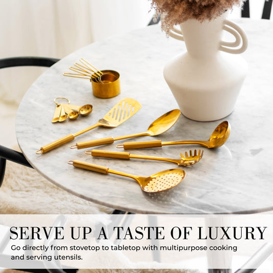 Gold Stainless Steel Cooking Utensils Set