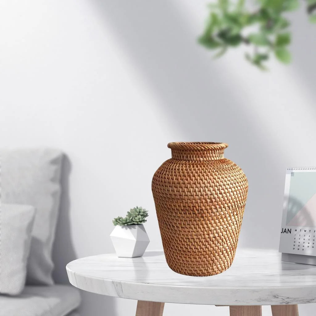 Rattan Vase Flower Pot Holder Plant Storage Wicker Vases Decor