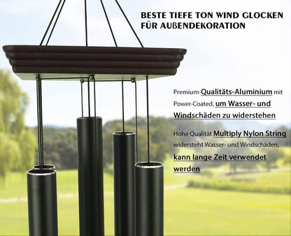 Large Wind Chimes Outdoor 48 Inch Sympathy Wind Chime with 5 Heavy Aluminum Tubes Tuned Soothing Melody, Memorial Wind Chimes for outside Decoration (Patio, Garden, Yard)