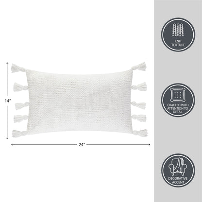 Oblong Decorative Throw Pillow for Adults, 14 in X 24 In