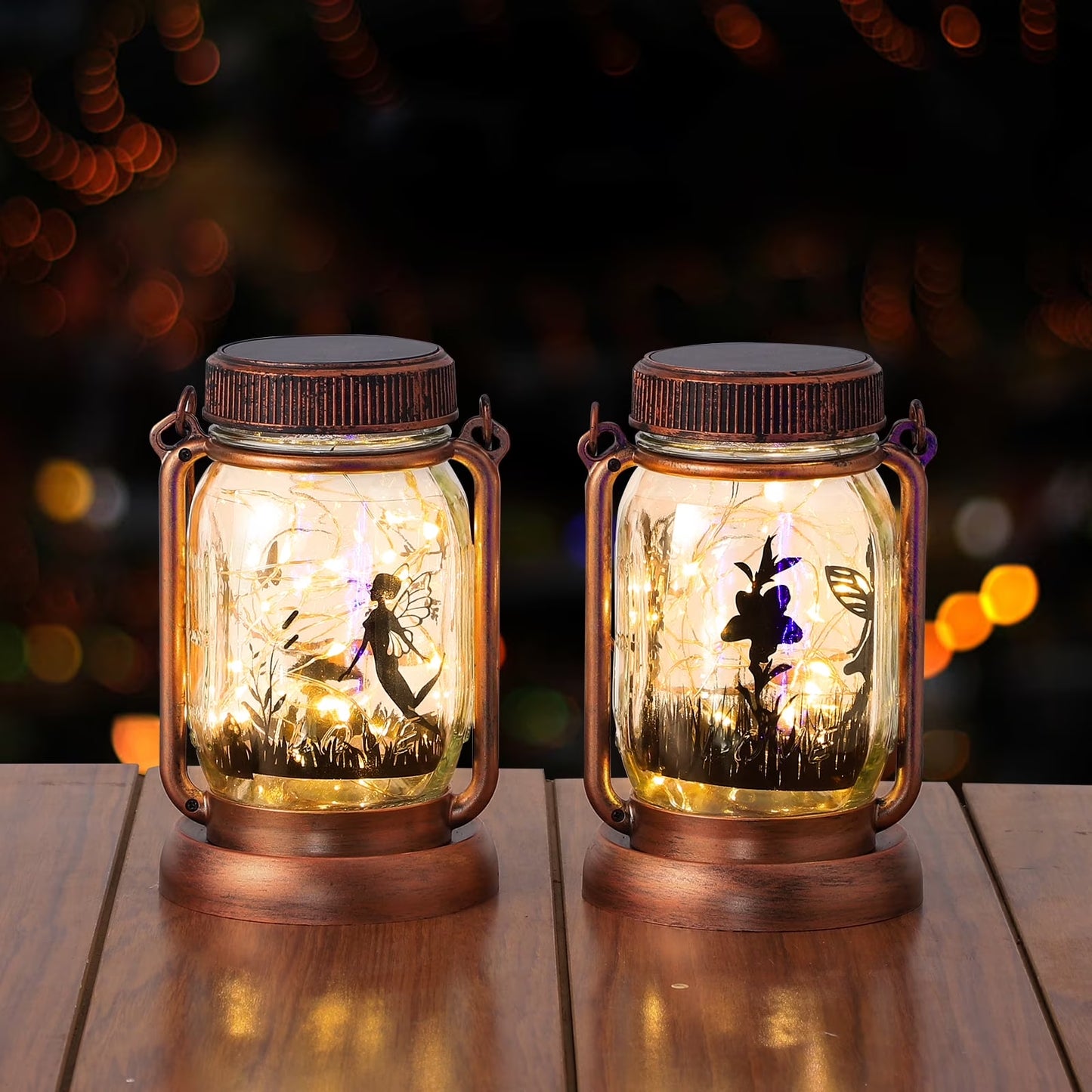 Hanging Solar Lantern, Outdoor Hanging Lantern Waterproof, 2 Pcs
