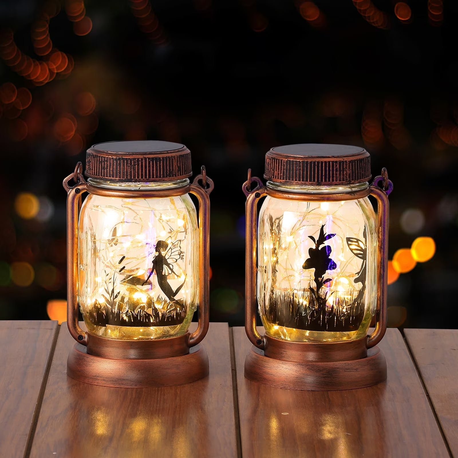 Hanging Solar Lantern, Outdoor Hanging Lantern Waterproof, 2 Pcs
