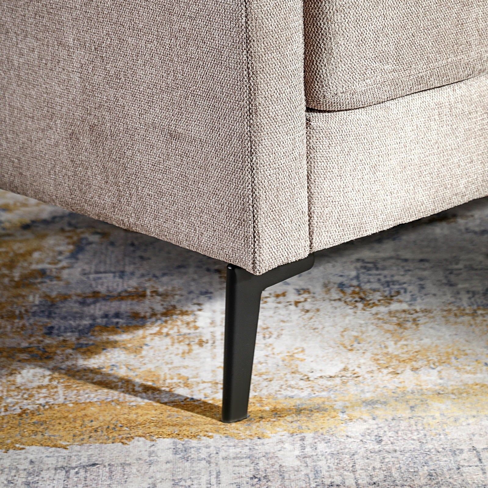 Accent Chair Set of 2, 37.8" Wide Linen Upholstered Living Room Armchairs, Modern Comfy Fabric Lounge Arm Chairs for Bedroom, Light Brown