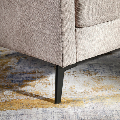 Accent Chair Set of 2, 37.8" Wide Linen Upholstered Living Room Armchairs, Modern Comfy Fabric Lounge Arm Chairs for Bedroom, Light Brown