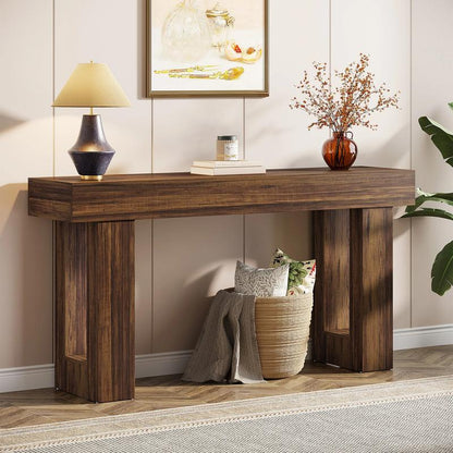 Spaco 63-Inch Long Console Table, Wooden Rectangular Sofa Table behind the Couch, Farmhouse Entryway Table for Entrance, Hallway, Living Room