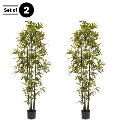 6 Ft. Artificial Bamboo Trees (Set of 2)