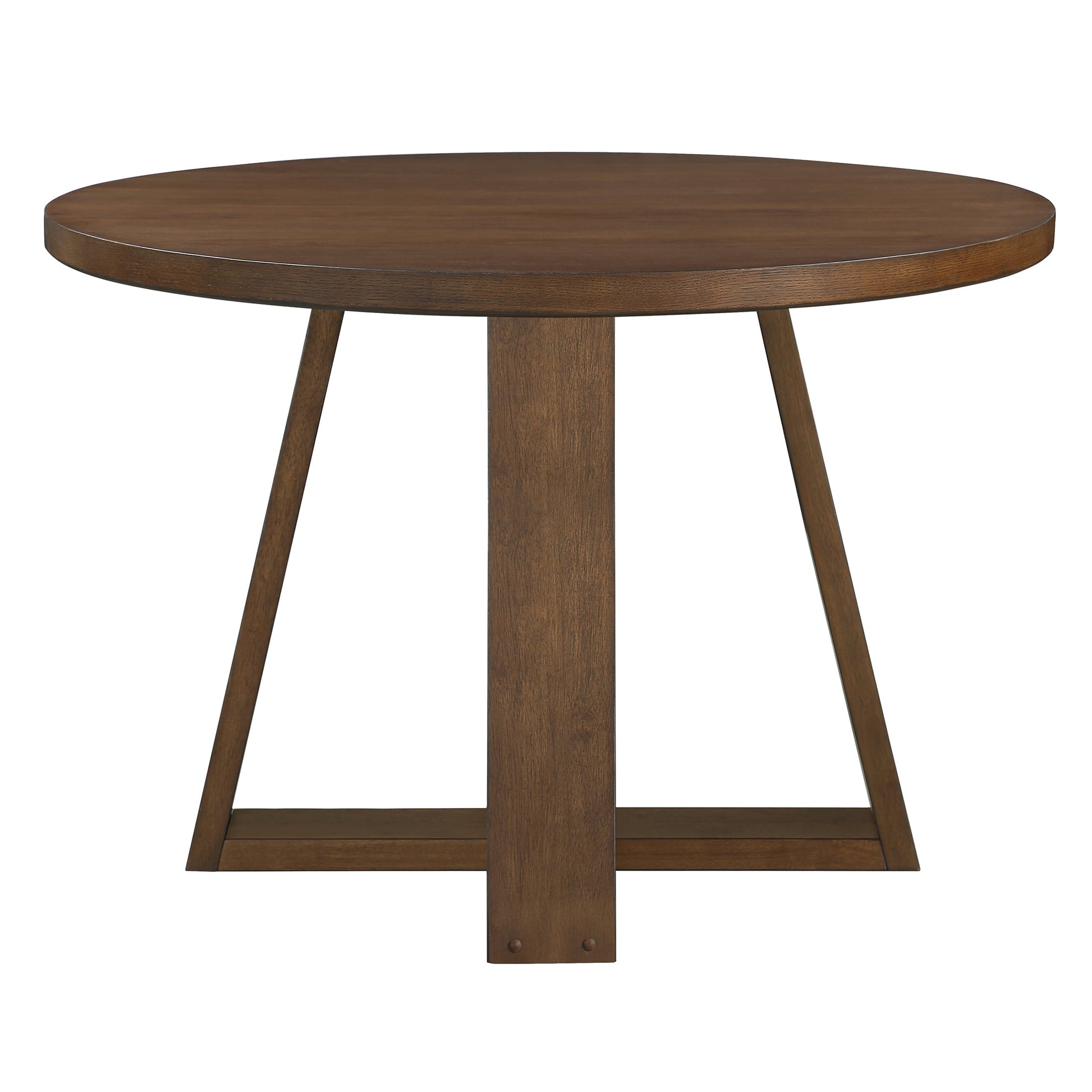 Ezra round Wood Dining Table, 45 In, Walnut