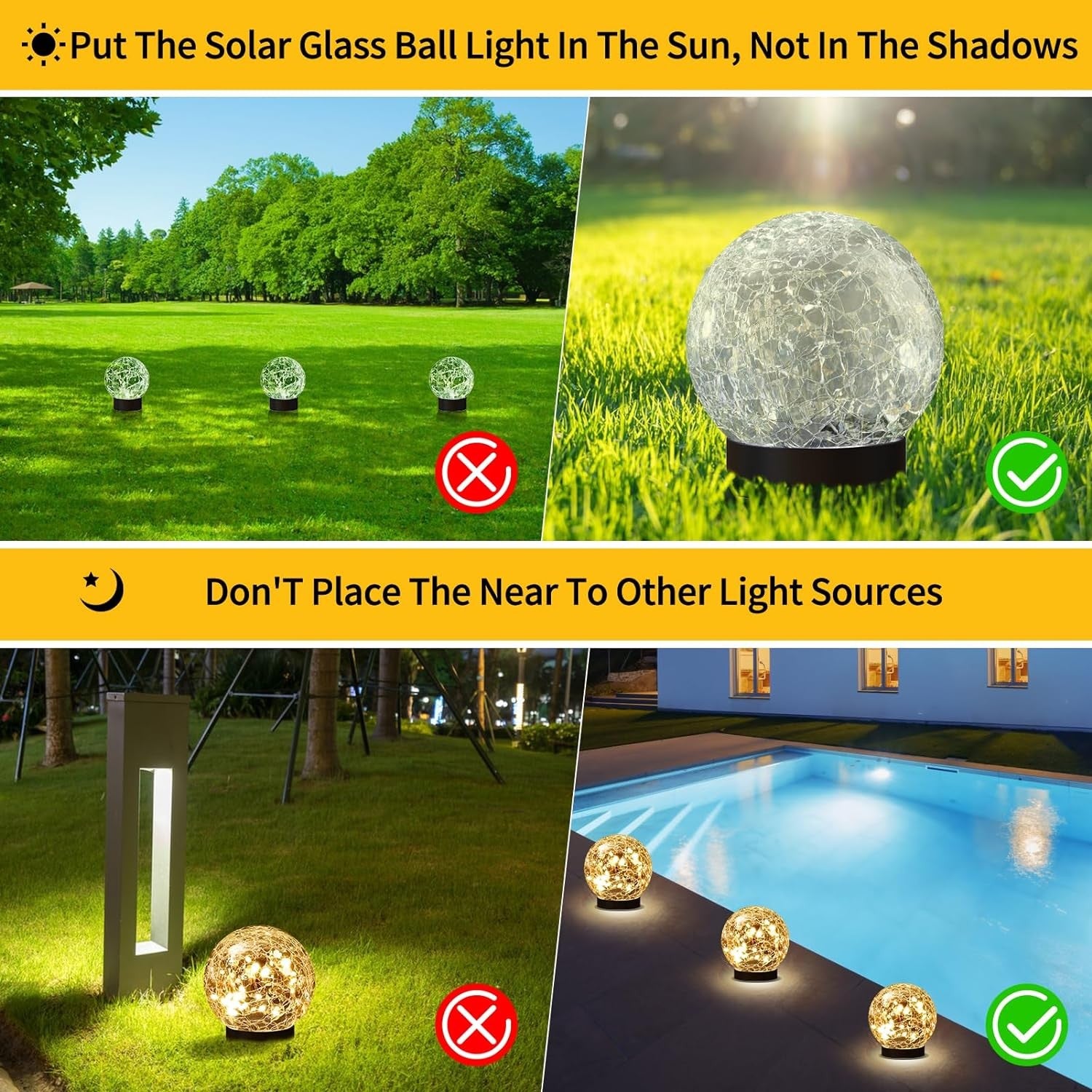 Solar Globe Lights Outdoor Waterproof-Sol