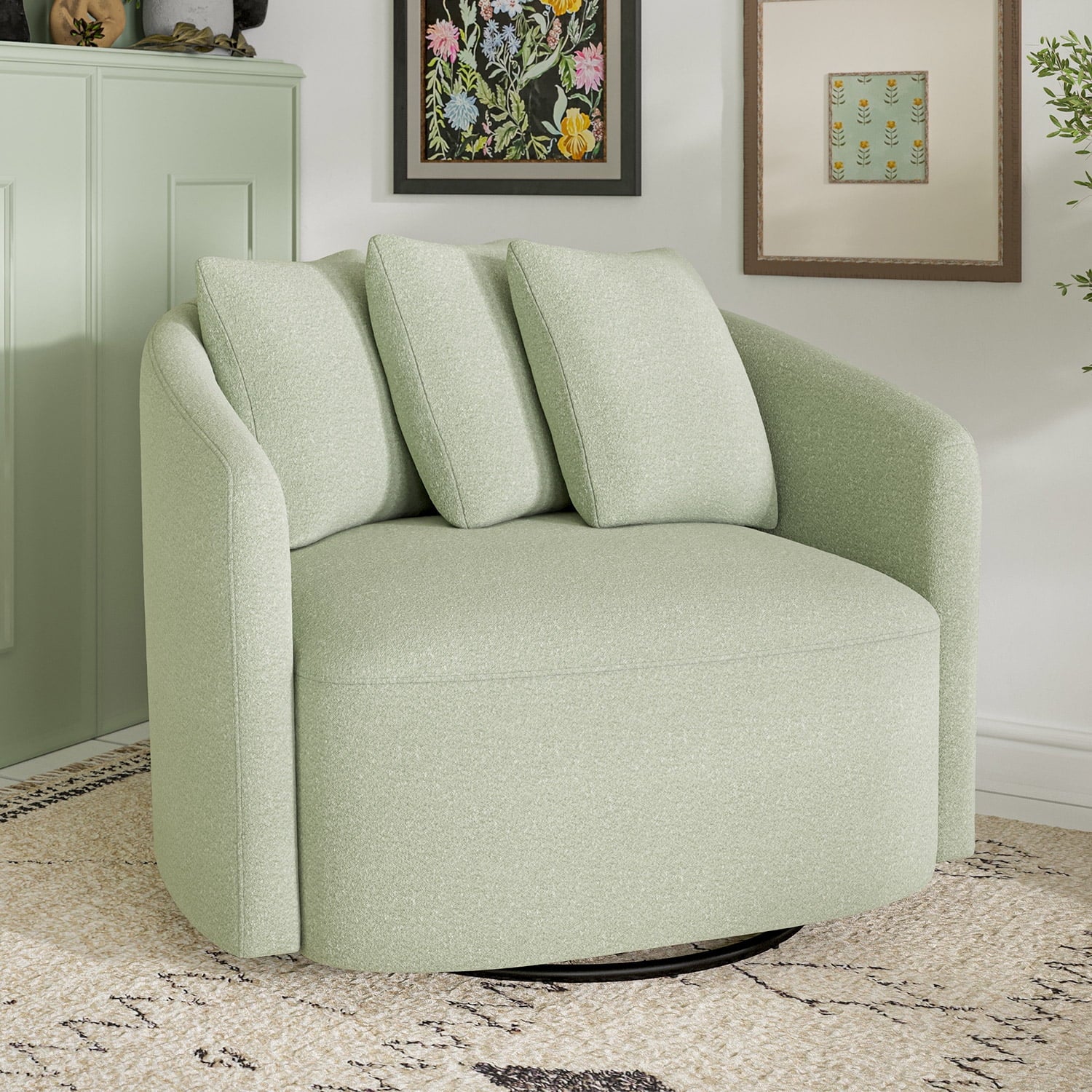 Drew Accent Chair by Drew Barrymore, Sage Boucle