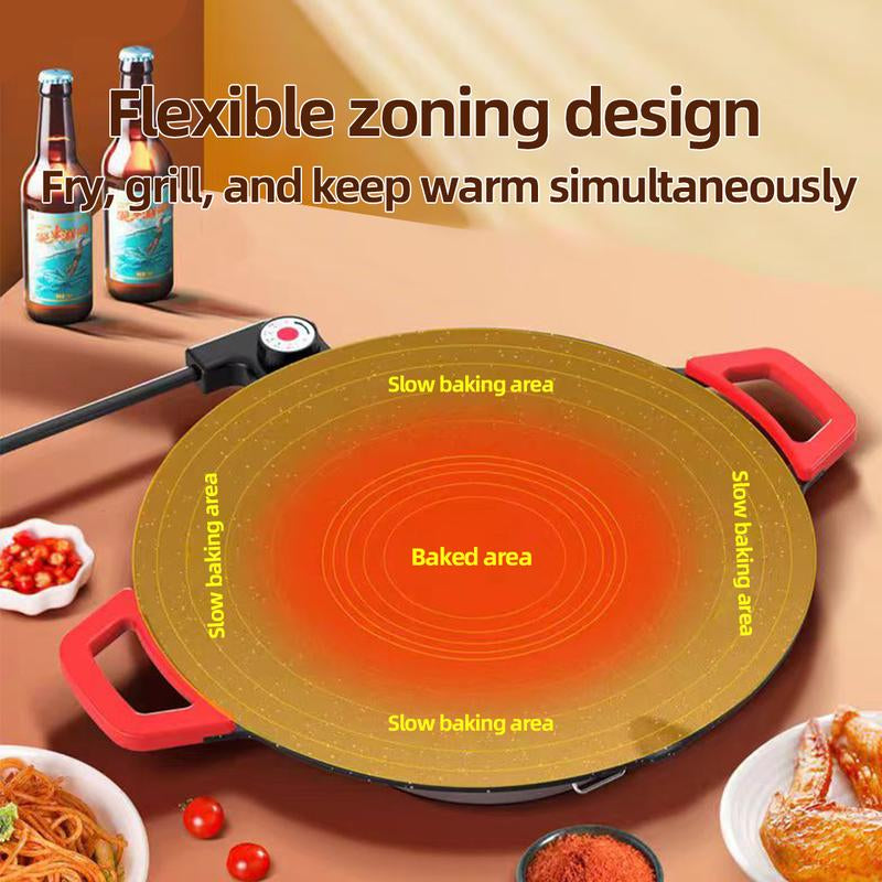 AORAN 1500W Portable Electric Korean BBQ Grill, Indoor Smokeless Grillnon-Stick Grill Pan, Adjustable Temperature Control,Nonstick Surface,Comal