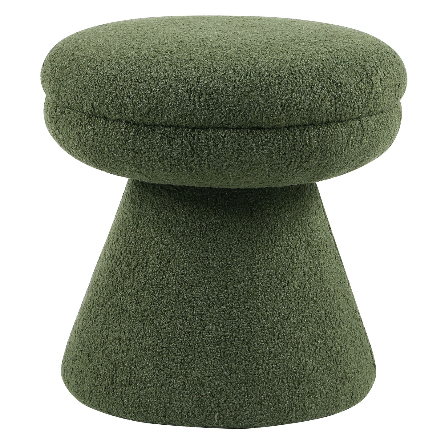 Thia Modern 17.5" Upholstered Mushroom-Shape Design Stool, Green