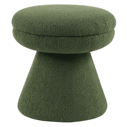 Thia Modern 17.5" Upholstered Mushroom-Shape Design Stool, Green