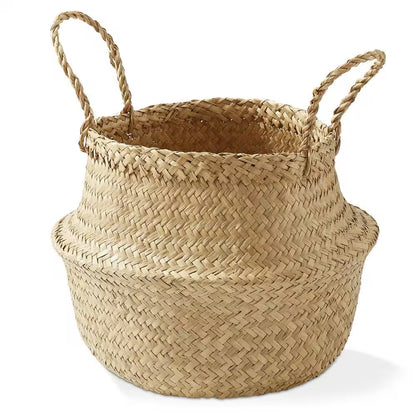 Brown Natural 11 In. X 4.75 In. Seagrass Decorative Basket Medium Storage Bin for Use as Planter for Plants and Trees