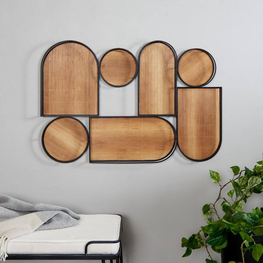 26 In. X 39 In. Brown Bamboo Modern Geometric Wall Decor