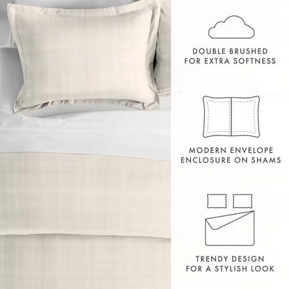 Thatch Patterned Performance Ray Twin 3-Piece Duvet Cover Set