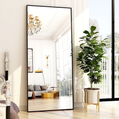 76"X34" Oversized Full Length Mirror Rectangle Wall Mirror Floor Mirrors for Leaning, Black