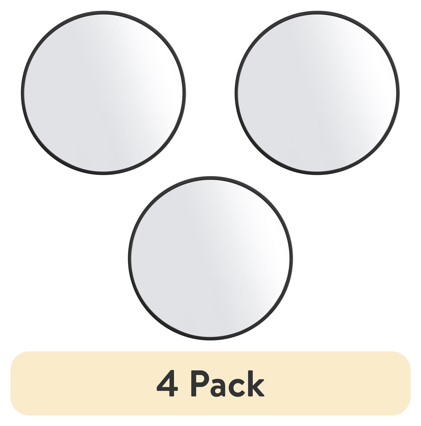 (4 Pack)  X Black round Small Decorative Wall Mirror for Bathroom or Living Room