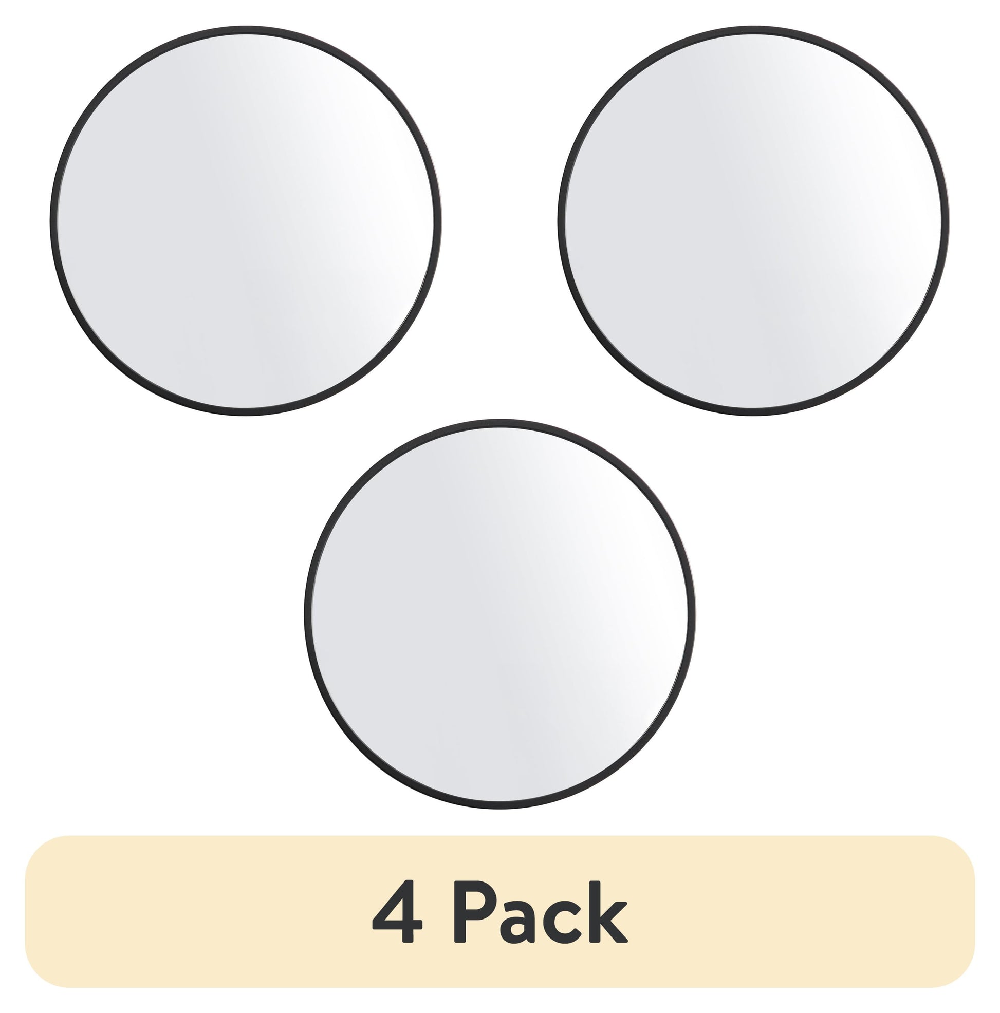 (4 Pack)  X Black round Small Decorative Wall Mirror for Bathroom or Living Room