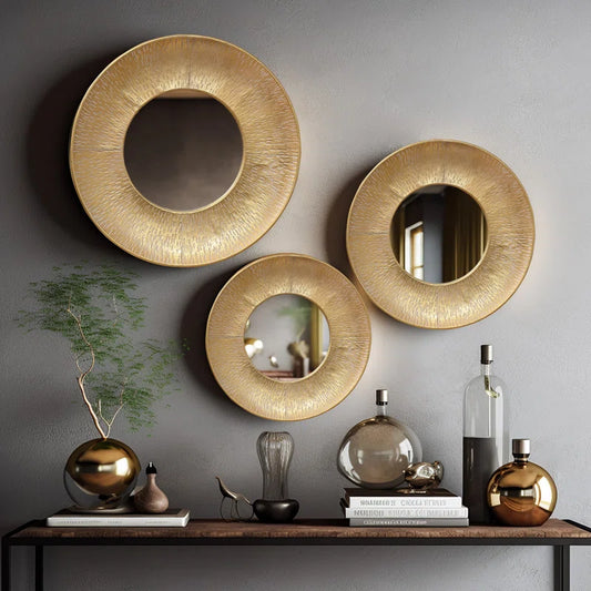 Mikaylee Metal round Mirror