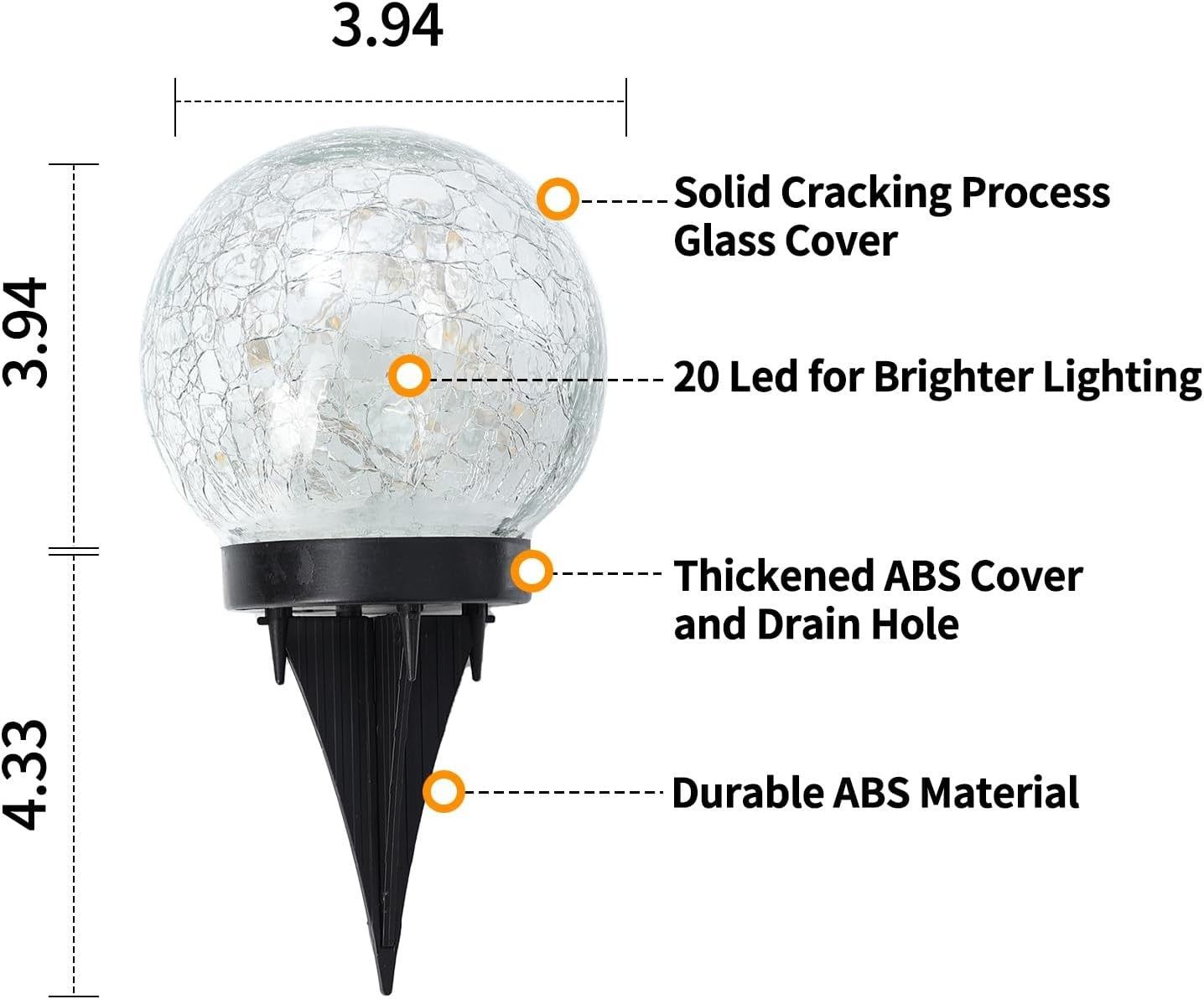 Solar Globe Lights Outdoor Waterproof-Sol