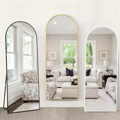 Arched Full Length Floor Mirror 64"X21.1" Full Body Standing Mirror,Gold