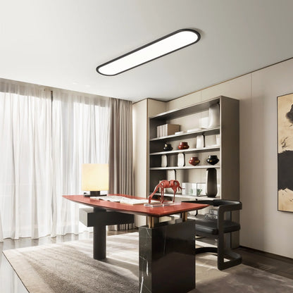Modern Linear Ceiling Lights,48W Dimmable LED Ceiling Lamp,Full Spectrum Long Ceiling Light,39.4 Inch Ultra Thin Low Profile Light Fixture for Bedroom Kitchen Closet Hallway, Black/3000-6500K