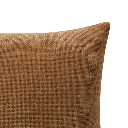 Solid Chenille Decorative Pillow Set, Brown, 18" X 18", 2 Pieces