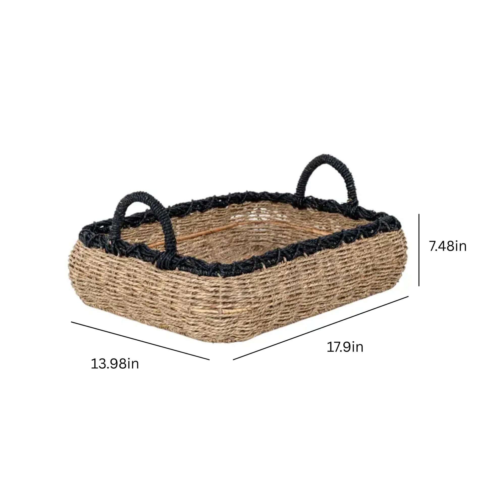 Seagrass Tray Storage Basket with Handles